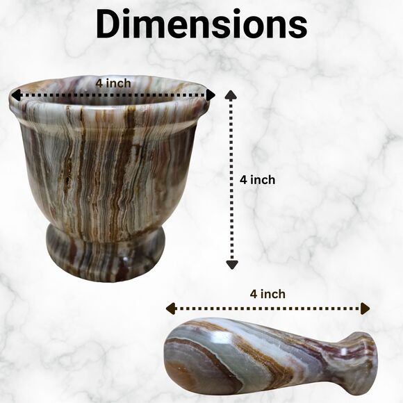 Marble Mortar and Pestle Set grinder for herbs, spices & nuts, housewarming gift - Picture 8 of 11